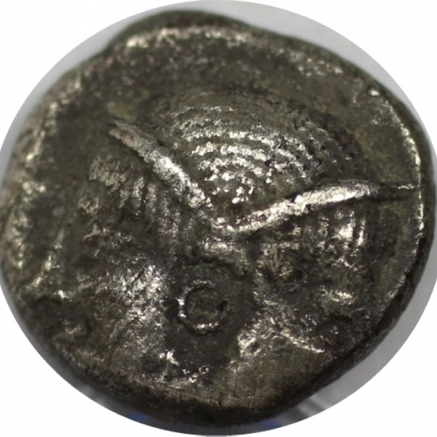 Obol 450 - 387 v. Chr avers
