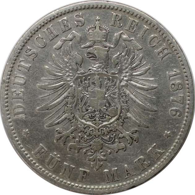 5 Mark 1876 revers