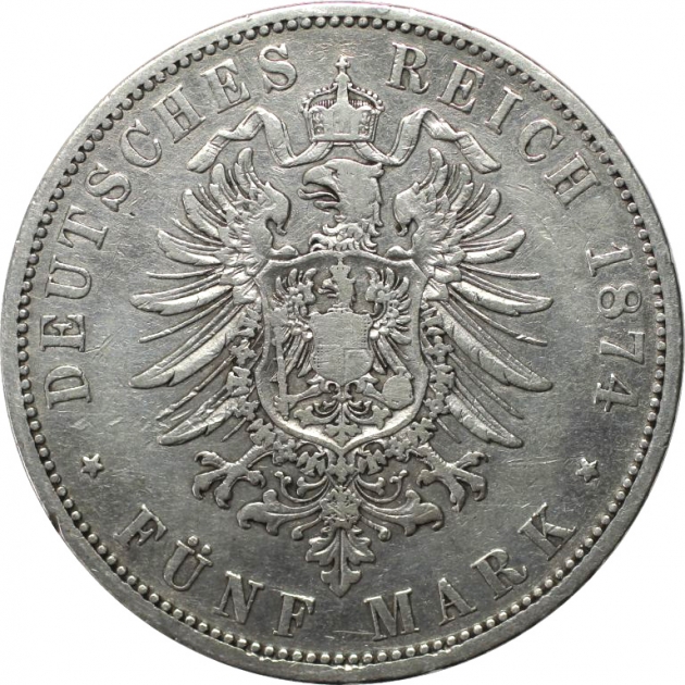5 Mark 1874 revers